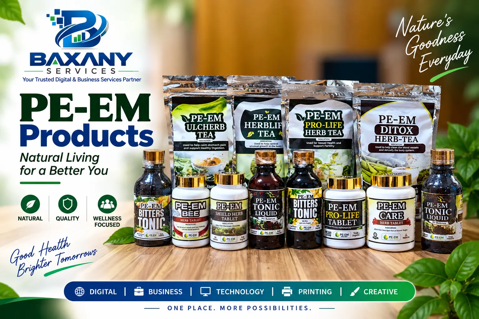 PE-EM herbal and wellness products